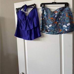 Alex Marie Purple and Multicolor Swim Set